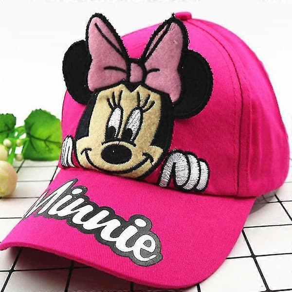 Barn Flickor Minnie Mouse Keps Justerbar Sommarhatt Rose Red