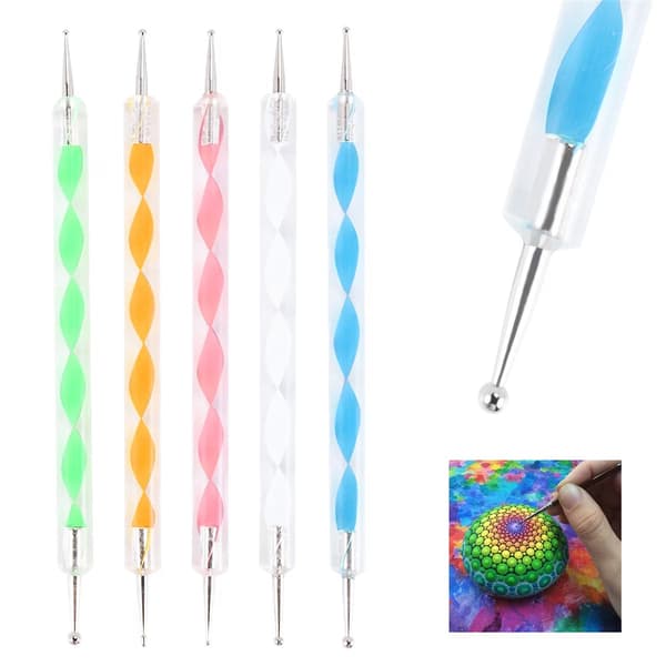 Mandala Dotting Tools Kit 16 Stk, Kugle Stylus Maleri Stencils til Sten, Ler Skulptur Udskæring