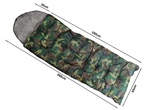 Mumie sovepose 200x65cm, polyester, lynlås i fuld længde, camping og vandreture