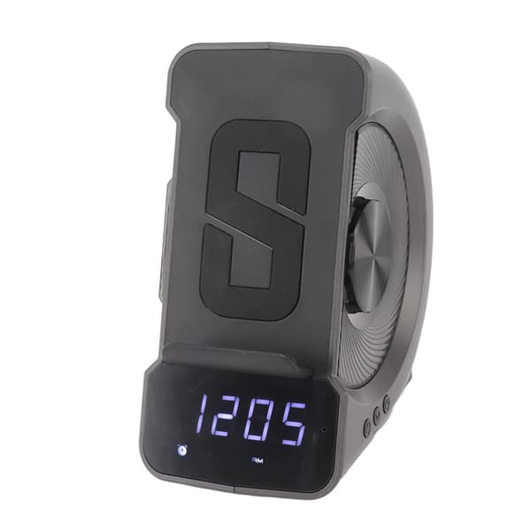 3-i-1 Bluetooth-högtalare Väckarklocka med Trådlös Laddning, 10W, PC ABS, Grå, för Sängbord