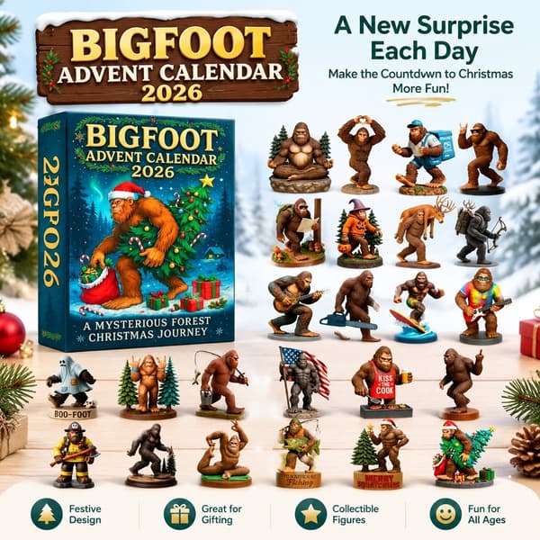 Bigfoot Eventyr-julekalender 2026, 3D PVC jule-blindbox nedtællingsgave
