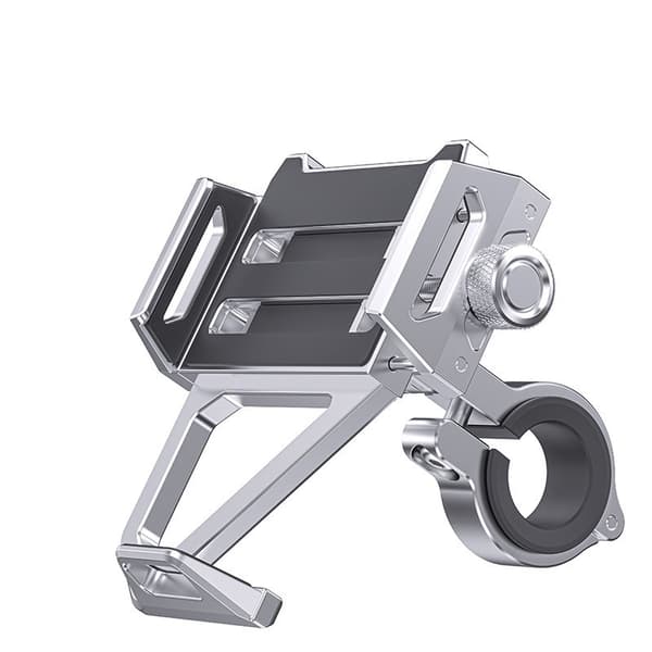Cykeltelefonhållare, 360 graders rotation, silver, aluminiumlegering, justerbar