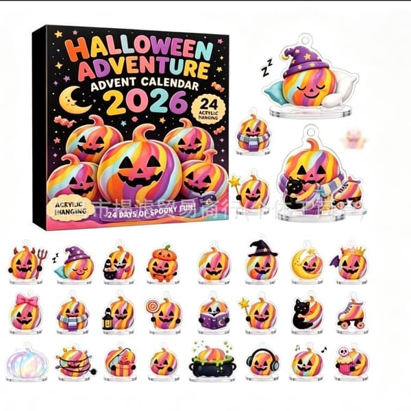 Halloween Spøgelse Julekalender Blind Boks, PVC, Kranie Græskar Spøgelse 3D, Gave til Børn Venner Skull 2D