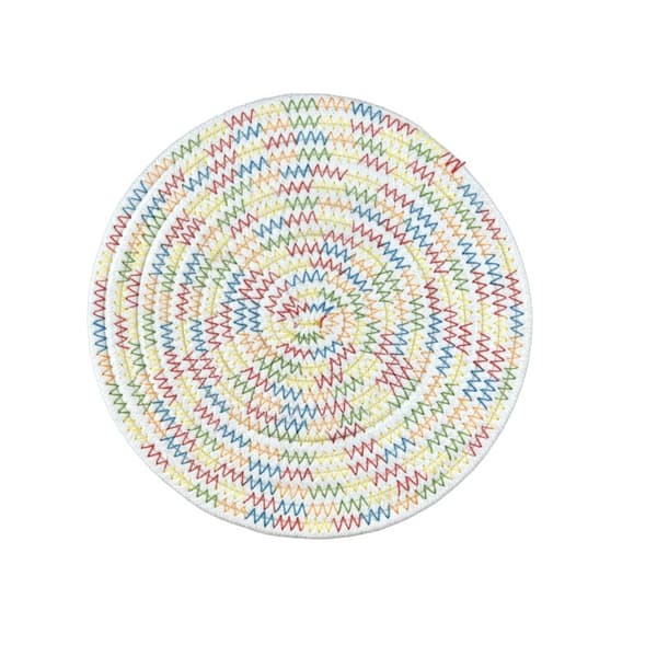 Vevde isolerte spisebrikker, enkle multifunksjonelle runde underlag til husholdningsbruk Milky white color-Diameter 23.8