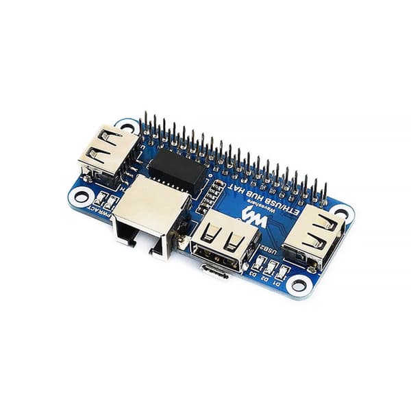 Pi ETH/USB Hub HAT för Raspberry Pi Zero-serien, 3 USB- och RJ45-portar, förbättrad anslutning