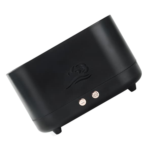 Flamme Aroma Diffuser, Svart, Automatisk Avstenging, Fargerikt Pustelys, Stillegående Luftfukter