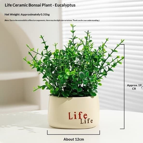 Kunstig blomsterbukett, holdbare plastblomster, hjemmeinnredning Eucalyptus Life Artificial Flower