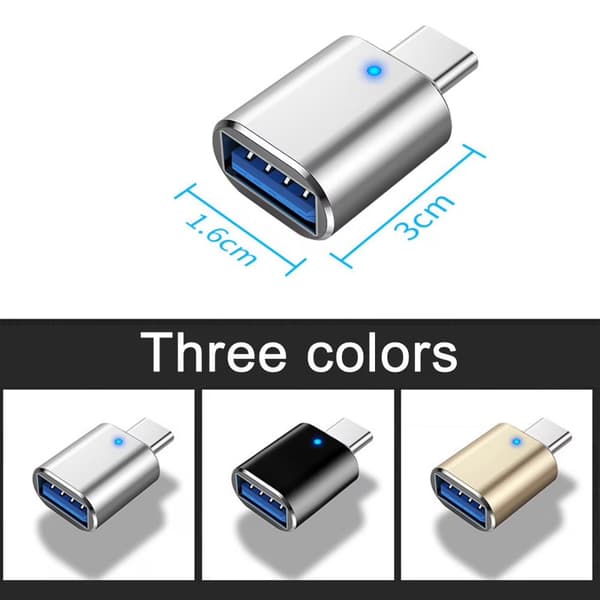 USB C till USB 3.0-adapter, 2-pack, Typ C hane till USB hona OTG, 5 Gbps, för MacBook Pro/Air