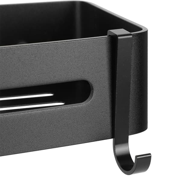 Aluminium Veggmontert Baderom Dusjhylle, 2 Kroker, Kraftig Oppbevaringsstativ