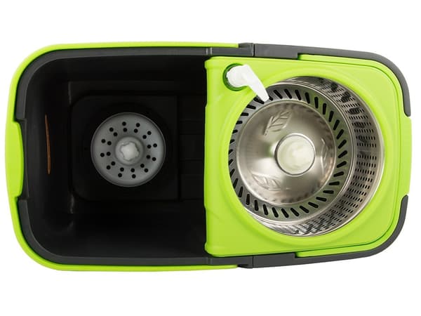 360 roterende mopp med spin-moppbøtte, 2 mikrofiberputer, teleskophåndtak, våt- og tørrengjøring