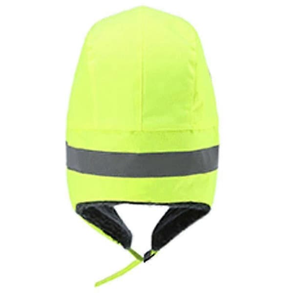 Hi Vis Säkerhetsmössa för män och kvinnor, hög synlighet, varm vintermössa med öronmuffar i ull Fluorescent Green