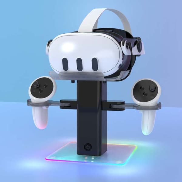 Oculus Quest 3/3S Opladningsdock & RGB-stander, Sort, Hurtig Opladning, Pladsbesparende