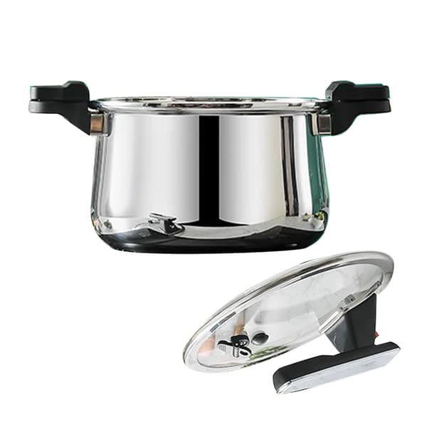 Mikrotrykkoker i rustfritt stål, 26 cm 3-lags, multifunksjonell, jevn oppvarming for hjemmet