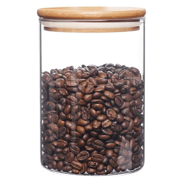 Matförvaringsburk i glas med lufttätt lock, 800 ml, borosilikat, för kaffe, te, socker