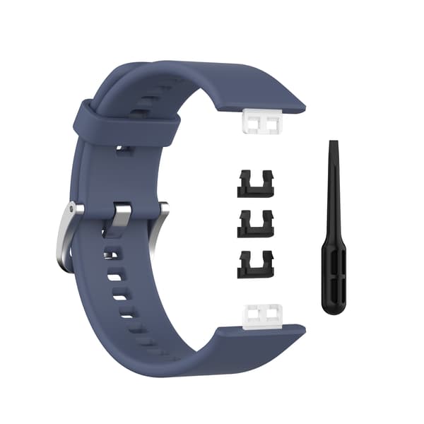 Silikone urrem til Huawei Watch Fit, blå, justerbar, sport, erstatningsrem