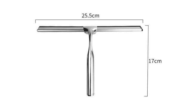 Fönsterskrapa i rostfritt stål, silver, 25,5 cm, för glas, spegel, dusch, kök, badrum