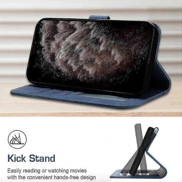 Magnetiskt läderfodral med plånboksställfunktion för Blue Samsung Galaxy S23 Plus