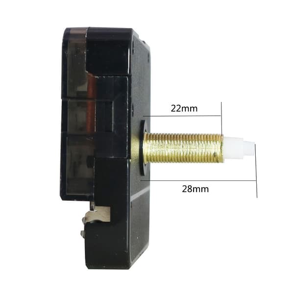Kvarts urværk lydløs fejende, 20 mm aksel, sort, DIY reparationsdele