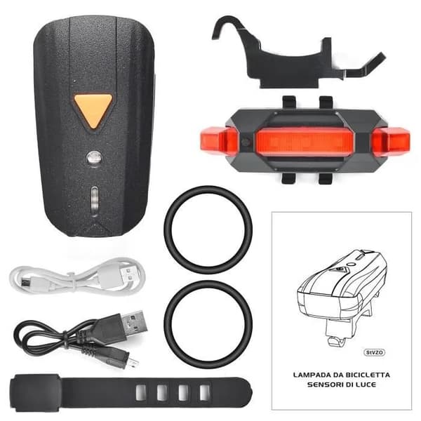 USB Genopladelig LED Cykellygte, For- og Baglygte, 5 Tilstande, Vandtæt, til Mountainbikes