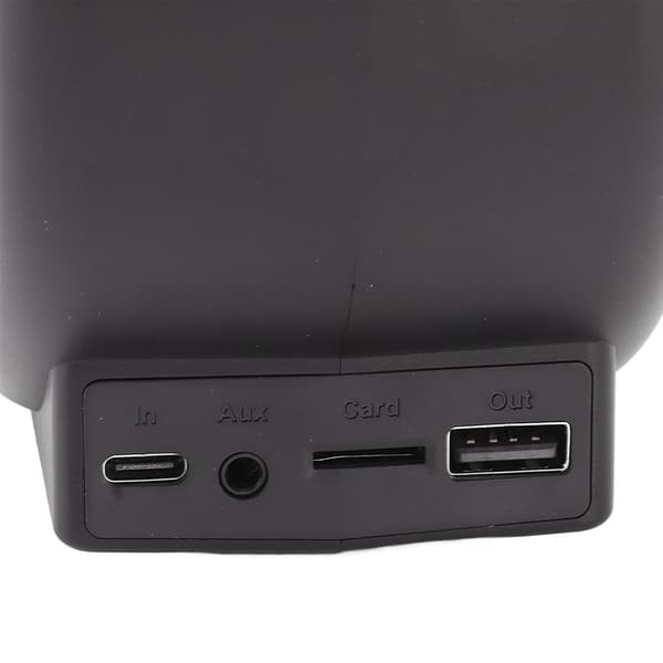 3-in-1 Bluetooth-kaiutin herätyskellolla, langaton lataus, 10W, PC ABS, musta yöpöydälle