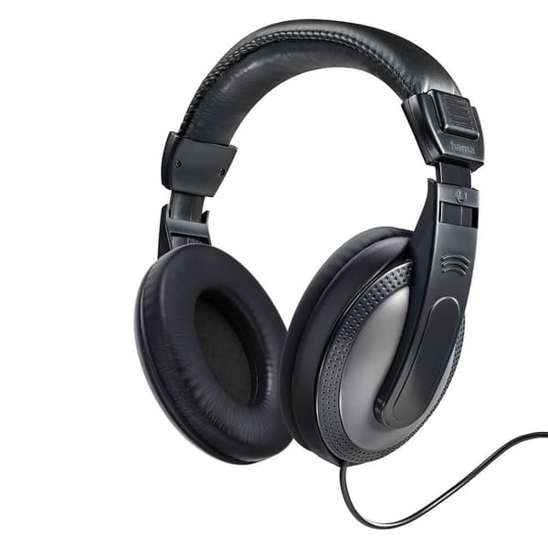 Over-Ear Hovedtelefoner, Lukket, Kablet, Justerbar Hovedbøjle, 6,35 mm Adapter, Sort