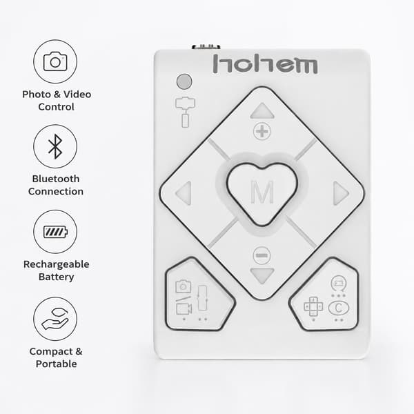 Hohem HRT-03 fjernkontroll for gimbal, trådløs Bluetooth-utløser, 10m rekkevidde