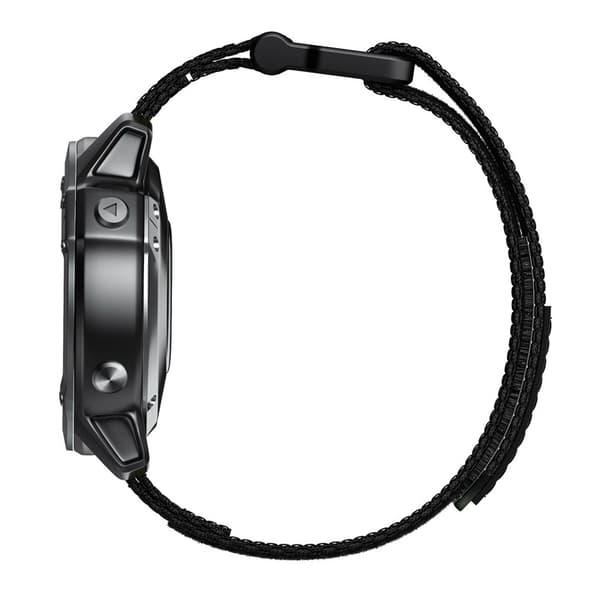 22mm nailoninen kellonranneke Garmin Fenix 5/6/7 Forerunner Approach -kelloille, musta Black