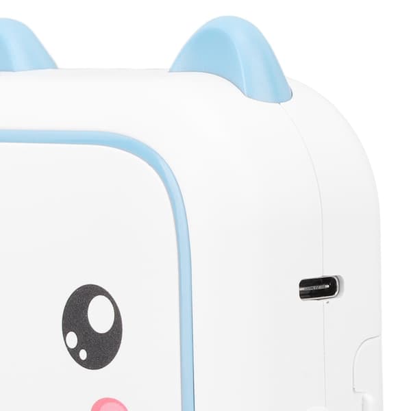 Mini Bluetooth Termisk Printer, Blå, Blækfri, 800mAh Genopladelig, Lav Støj, Bærbar