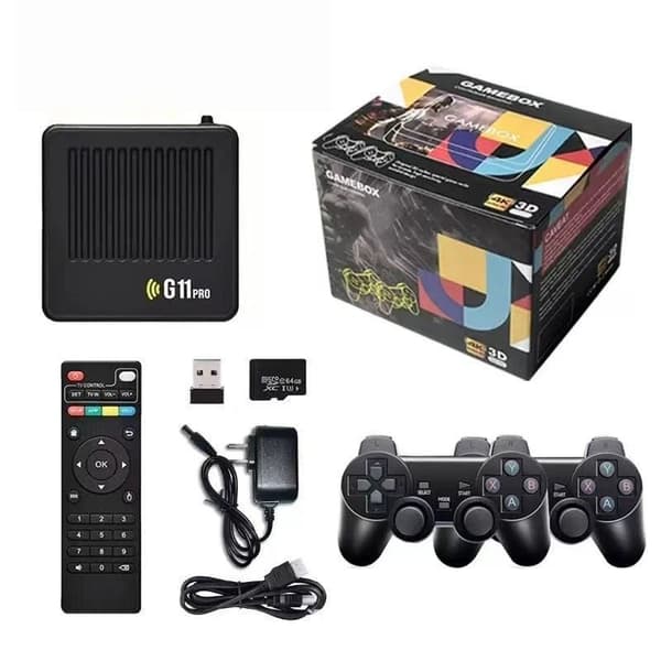 Retro Game Stick-konsol med 30000 spil, trådløse controllere, 64GB, til TV