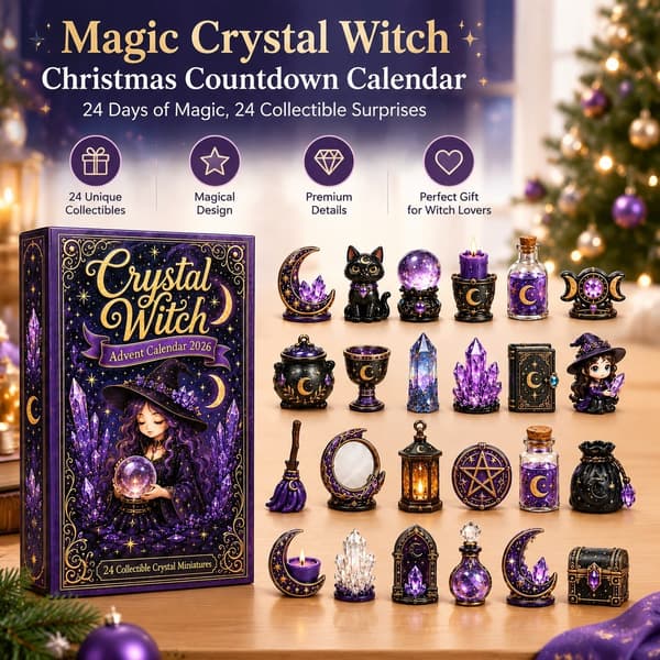 Magic Crystal Witch julnedräkningskalender, 28x22x3,5 cm PVC-blindbox PVC 3D Model 28x22x3.5cm