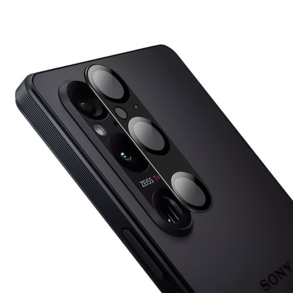Kamerabeskytter til Sony Xperia 1 V, sort, eksplosionssikker, aluminiumslegering
