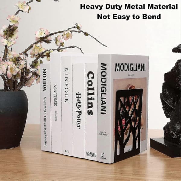 Set med 6 bokstöd i metall (17x12cm)