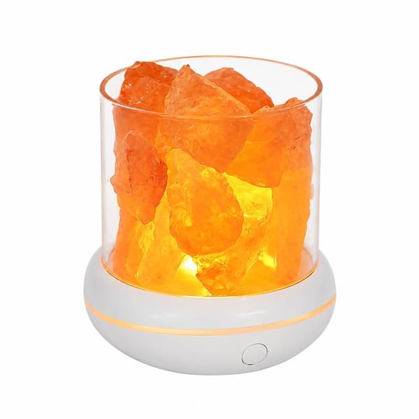 Saltkrystallampe Natlys, USB Aroma Diffuser, Duftoliediffuser til Kontor Yoga Soveværelse