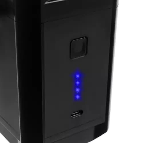 Trådløs luftmadraspumpe, sort, 5000mAh batteri, USB-C, kompakt, til camping, oppustelige senge