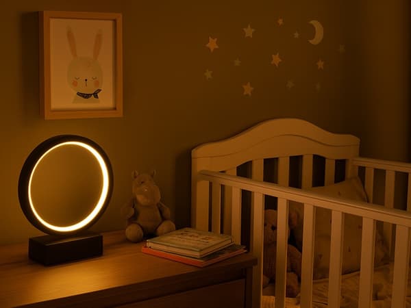 LED Ringbordlampe, Dæmpbar, Justerbar Farvetemperatur, Berøringskontrol, USB, Sort