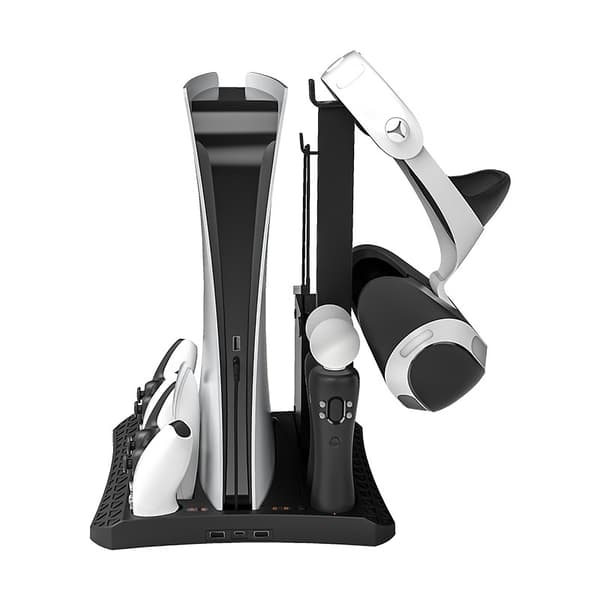 PS5 Køle- og Ladestation med PS MOVE Controller Oplader, Sort, ABS, Opbevaring til VR Headset