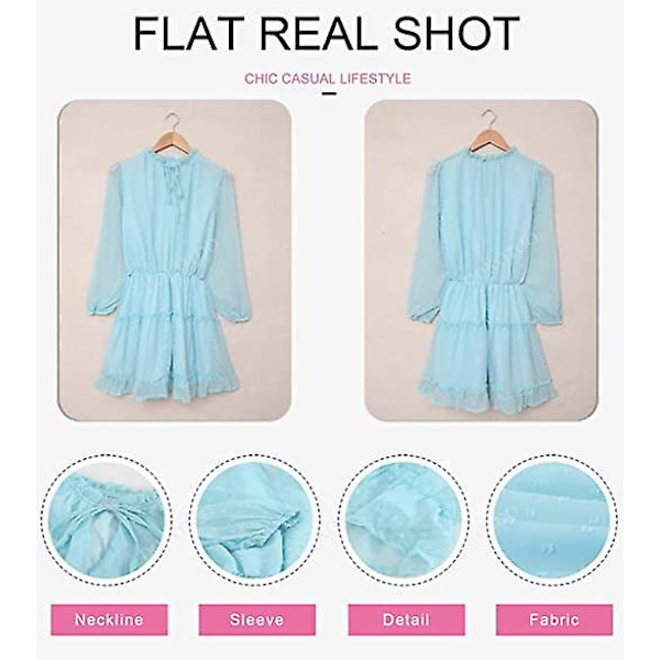 Dame V-hals Flæse Chiffon Kjole Red M