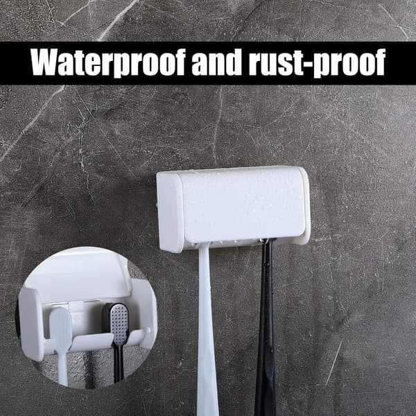 Tandborsthållare vägg med lock för badrum, 2 delar Aquaforge