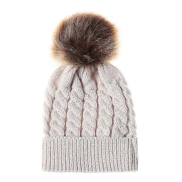 Matchende hue til forældre-barn, mor, børn, vinter skihat Khaki Baby