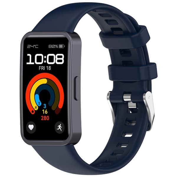 Silikoneurrem til Huawei Band 10/9/8, metalspænde, blød, behagelig, blå