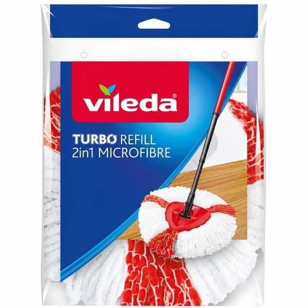 2-i-1 mikrofiber Turbo Refill Mopphode, kompatibel med Vileda Easywring & Clean Turbo