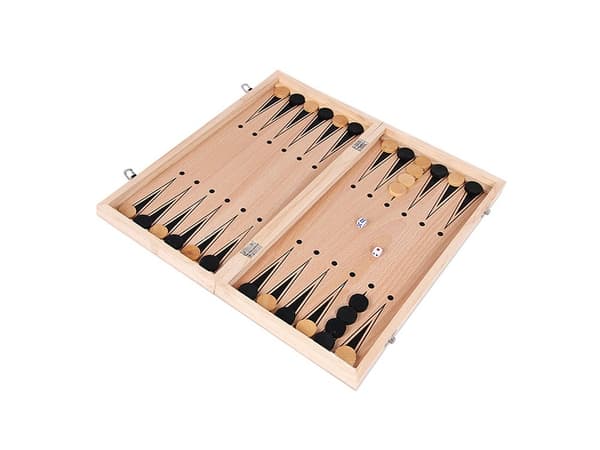 3-i-1 Skak Dam Backgammon Sæt i Træ, Klassisk Brætspil for Voksne og Børn