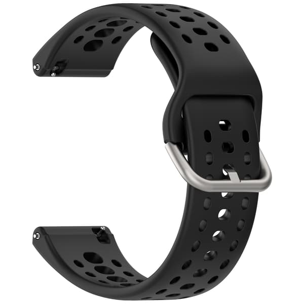 Silikoneurrem til Amazfit Bip 6 A2435, Blød Fleksibel Erstatningsrem, Sort Black