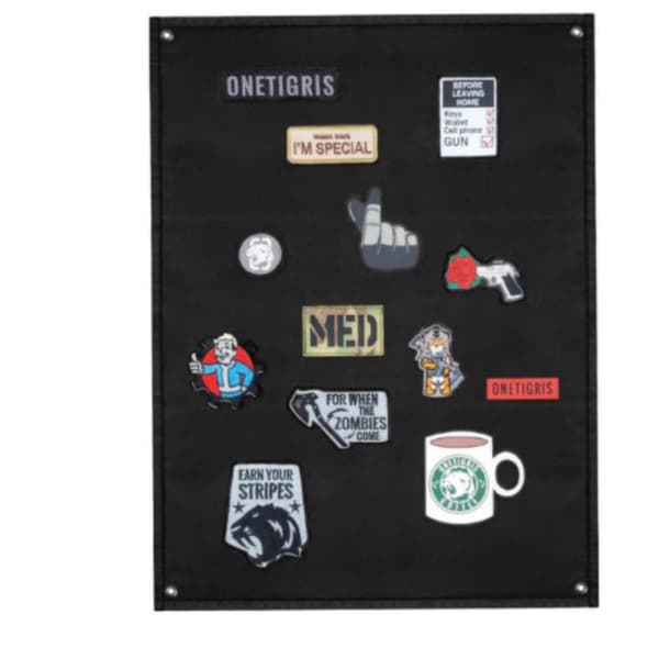 Taktisk Patch Display Panel, Væg Organizer Board, Sort, 85x70cm, 1000D Oxford Stof