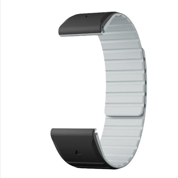 Magnetisk silikone urrem til Garmin Fenix 8/7/6/5, 22mm, Sort+Grå