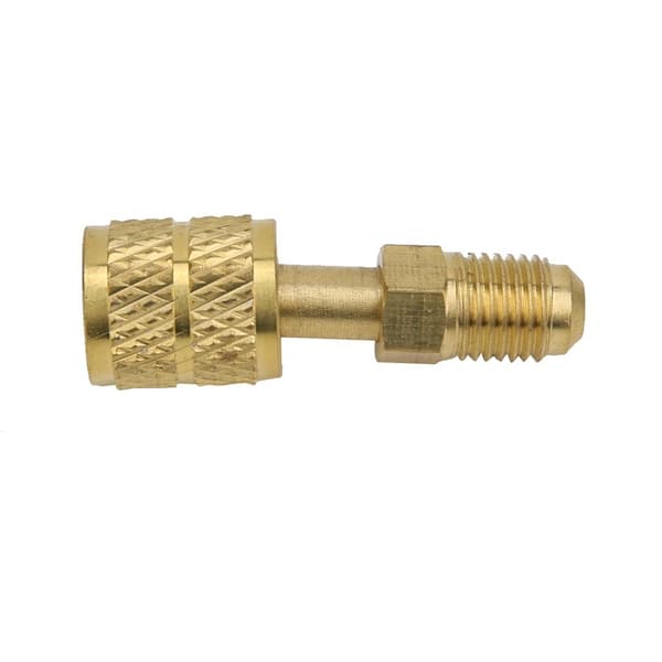 R410 Messingadapter 1/4\" Han til 5/16\" Hun, Ladeslange til Pumpe, HVAC