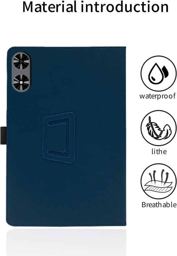 Tabletcover til SVITOO P12 12\", PU-læder, foldbart stativ, blyantholder, håndrem, himmelblå