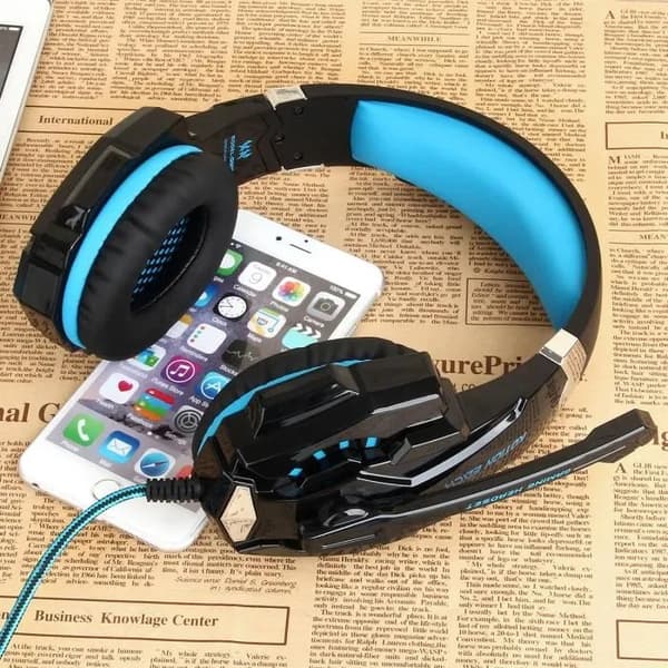 Peliheadset G9000, 7.1-tilaääni, sisäänrakennettu mikrofoni, siniset ja mustat LED-valot
