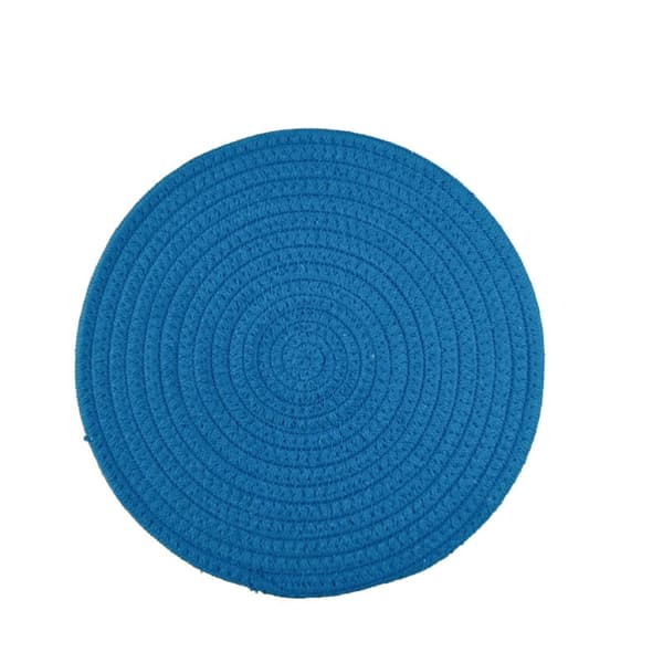 Vevde isolerte spisebrikker, enkle multifunksjonelle runde underlag til husholdningsbruk peacock blue-Diameter 11.3