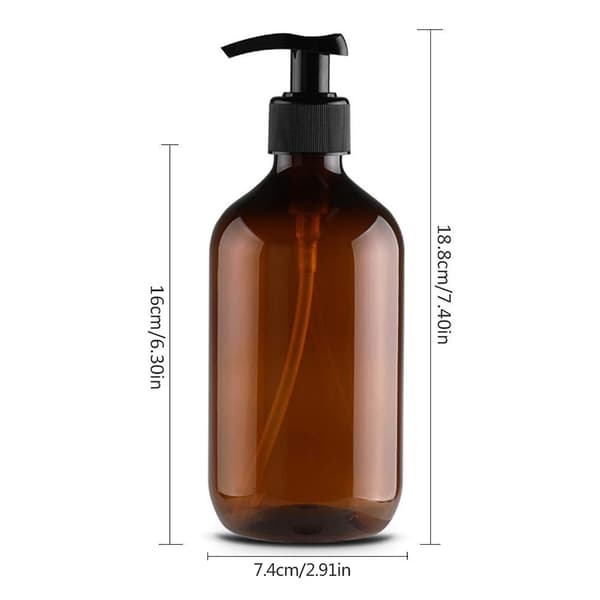 PET-pyöreäolkalotionpullo, 500 ml, 2 kpl, shampoolle, annostelija